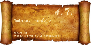 Ambrus Teréz névjegykártya