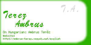 terez ambrus business card